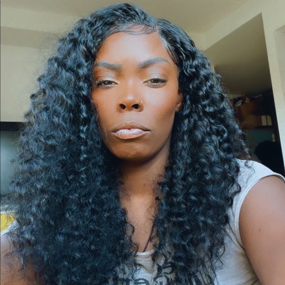 💫 100% HUMAN HAIR 22” DEEP BRAZILIAN WAVY LACE FRONT 4 x 4 FRONT PART WI… - Picture 10 of 15